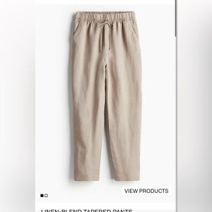 NWT Beige Linen Taper Pants